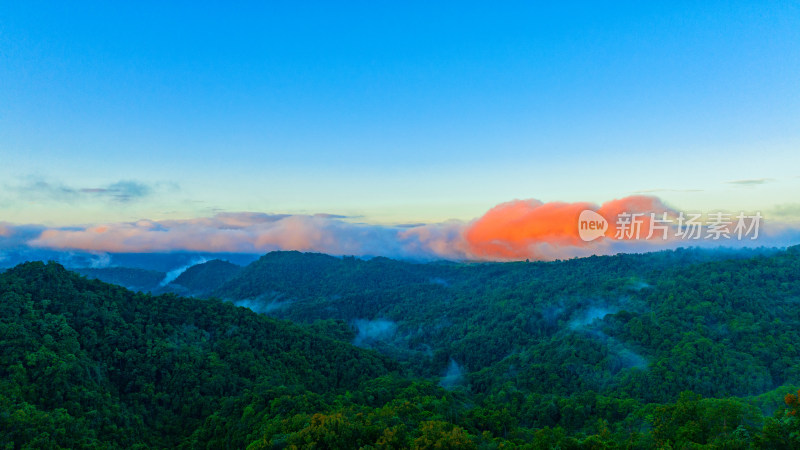 航拍风景日光山林