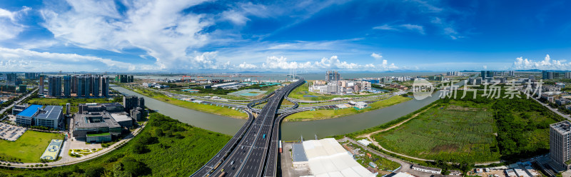 深中通道立交桥航拍大全景