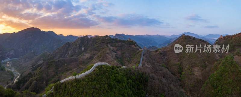 天津蓟州黄崖关长城旅游景区自然风光航拍