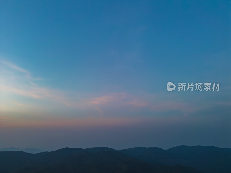 航拍山脉夕阳晚霞自然风光