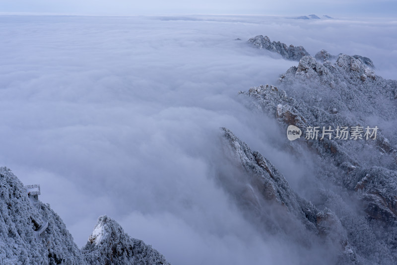 山川云海大雪日出大气航拍