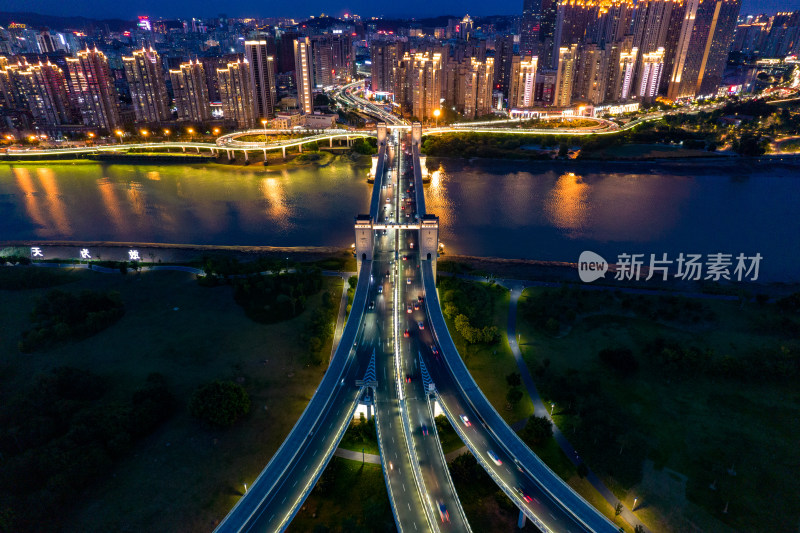 福建泉州城市夜景航拍摄影图