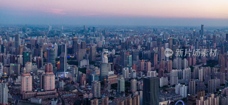 航拍上海现代都市摩天大楼陆家嘴外滩夜景