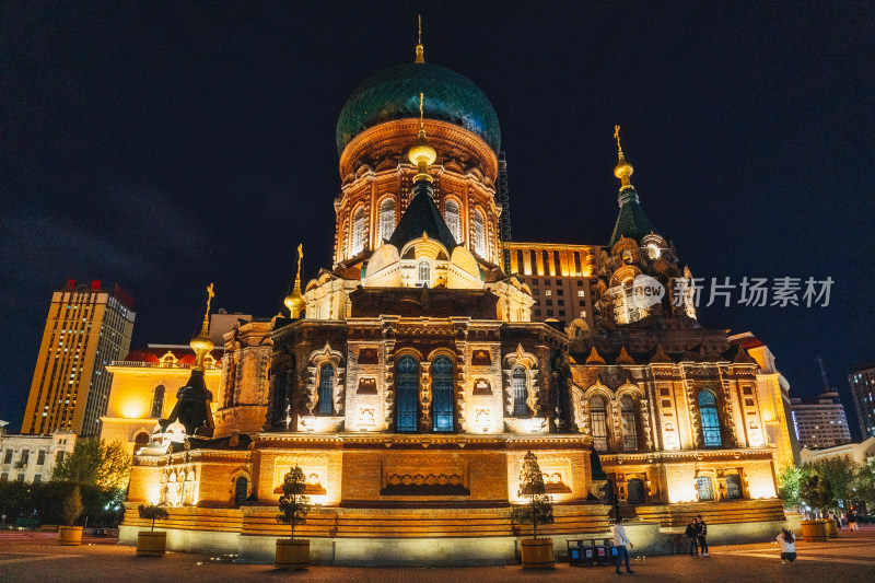 哈尔滨圣索菲亚教堂夜景