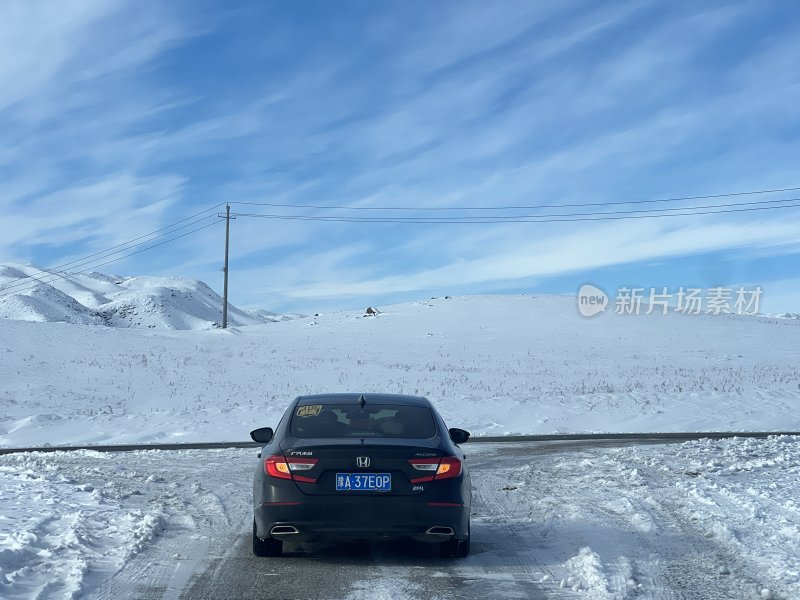 雪 雪地 新疆 雪路 驾驶 喀纳斯