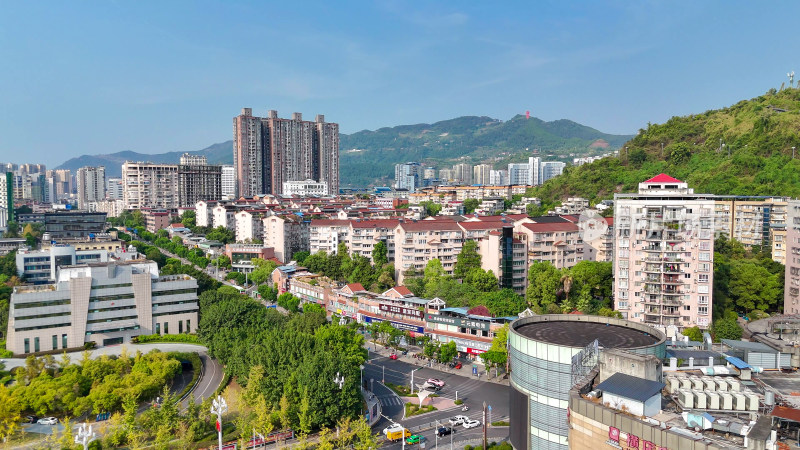 航拍四川达州建设达州大景摄影图