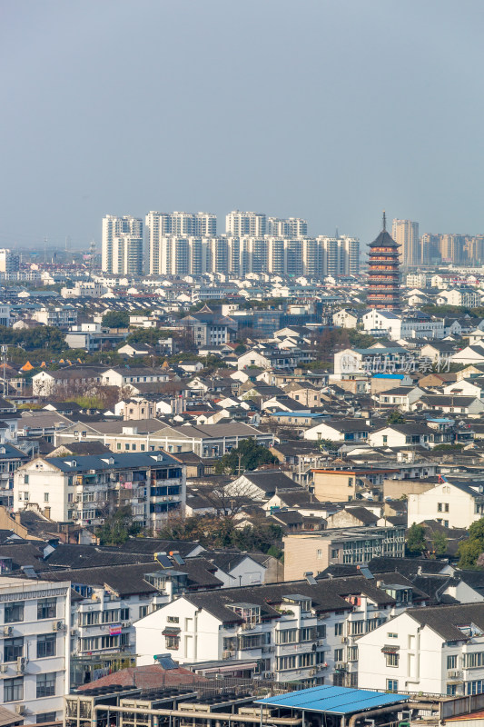 苏州古城区建筑风光 远景