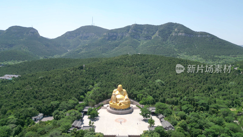 航拍山东济南千佛山风景区