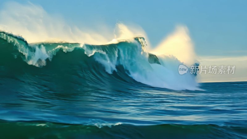 海浪翻滚海洋巨浪浪花大气航拍