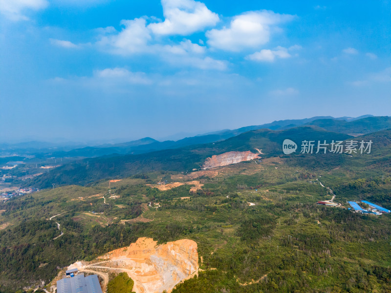 湖南山川丘陵农田乡村航拍图