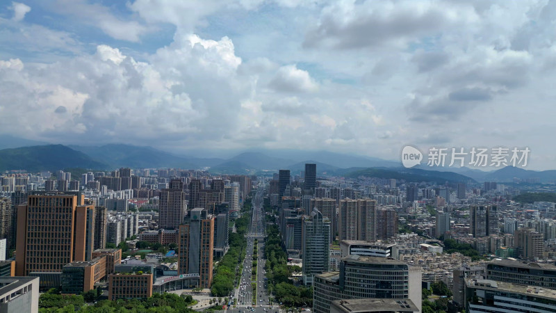 航拍福建龙岩龙岩大道