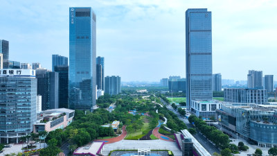 城市建筑风光航拍摄影写字楼城市规划建设