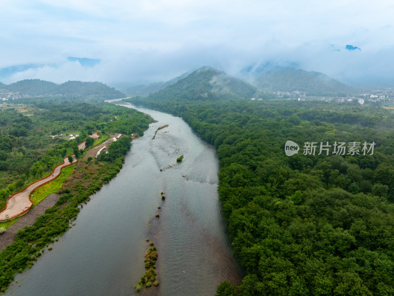 航拍浙江省温州市永嘉县楠溪江自然风光