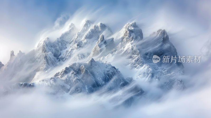 喜马拉雅山脉高峰雪山最高海拔云雾云层