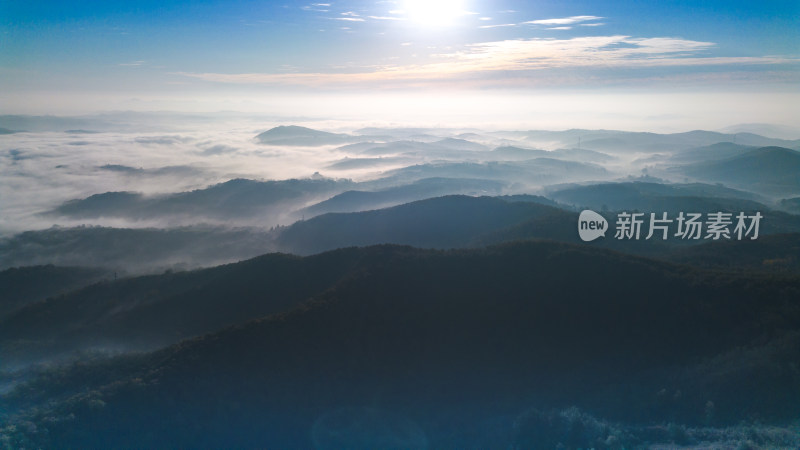 航拍山川清晨云海云雾风景