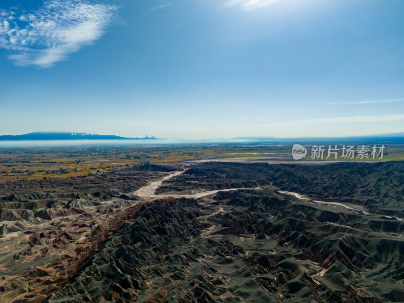 甘肃张掖七彩丹霞5A景区航拍图