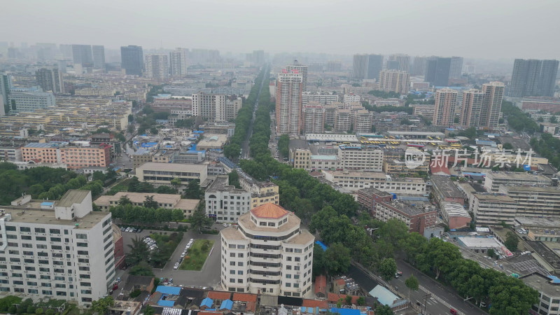 航拍山东济宁城市风光