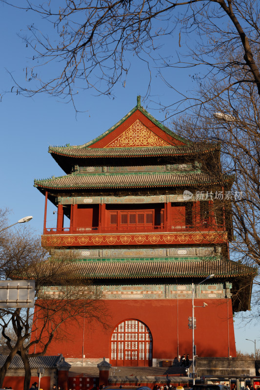 北京城市中轴线世界遗产古建筑鼓楼