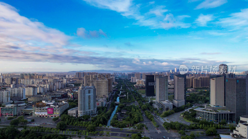 浙江台州城市风光航拍