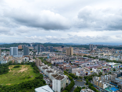 深圳龙岗城市风光航拍图