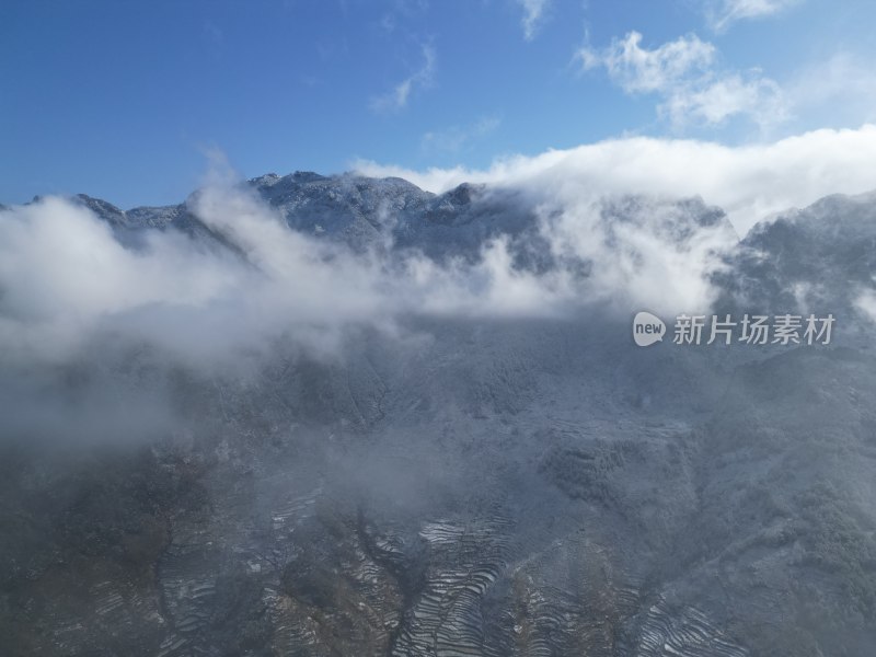 皖南梯田第一场雪