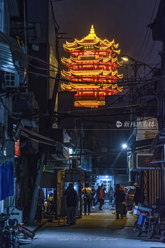 湖北武汉黄鹤楼夜景