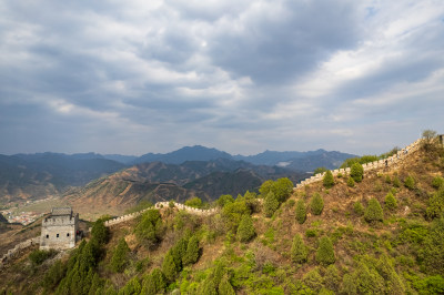 天津蓟州黄崖关长城旅游景区自然风光航拍