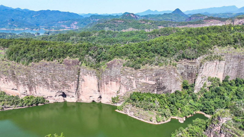 福建泰宁大金湖丹霞地貌大赤壁景区航拍