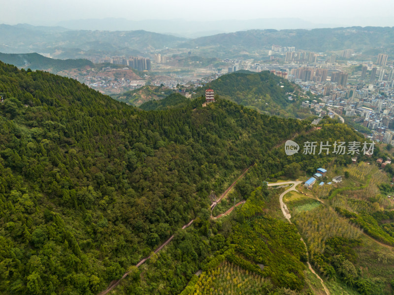 达州城市建设航拍图