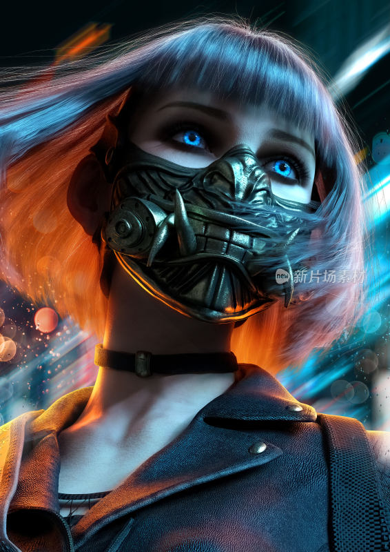 赛博朋克风格女性人物肖像