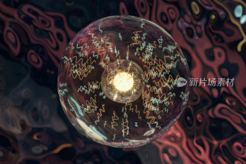 球形透明生物 3D渲染