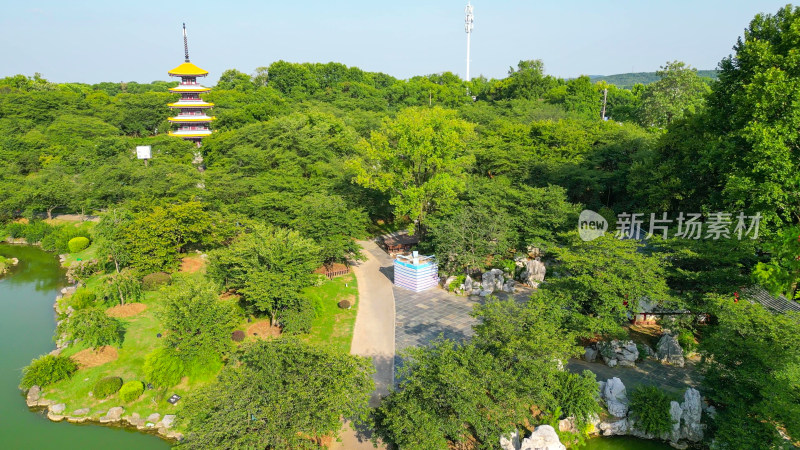 航拍湖北武汉东湖景区东湖公园