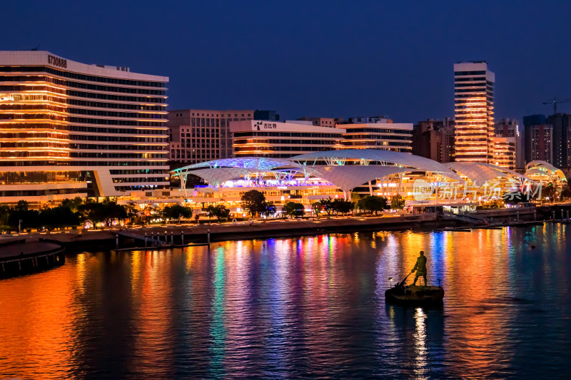 厦门五缘湾帆船俱乐部夜景