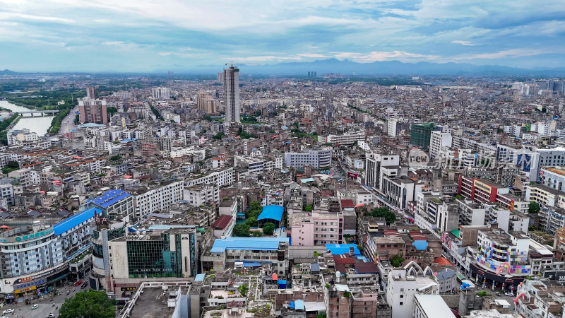 玉林城市大景城市全景航拍图