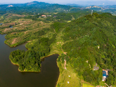 青山绿水山川丘陵航拍