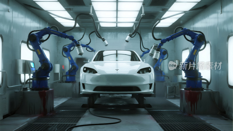 科技工业汽车生产线机器人智能制造背景