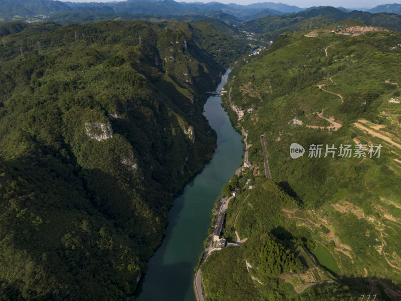 祖国山川河流航拍摄影图