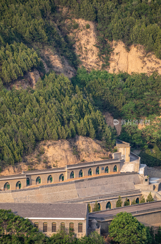 陕西延安宝塔山陕北民居窑洞建筑景观