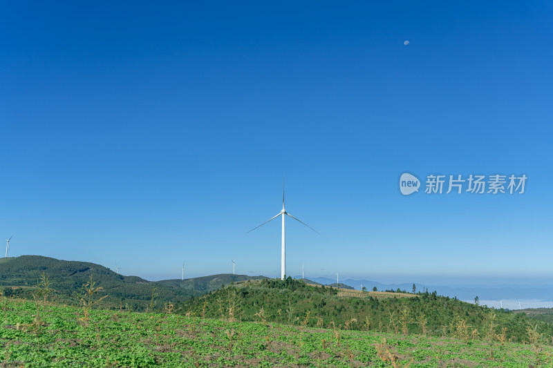 高山上的风力发电机