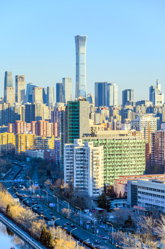 北京国贸建筑群城市天际线