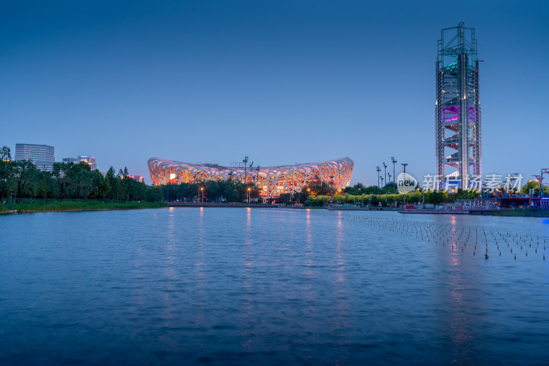 北京鸟巢夜景