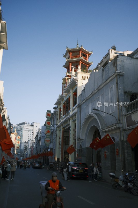 古色古香的中式建筑街道景象