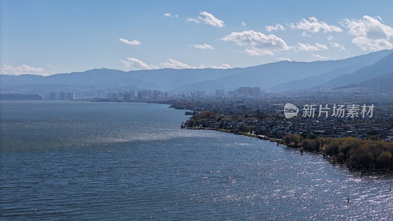 航拍大理洱海苍山