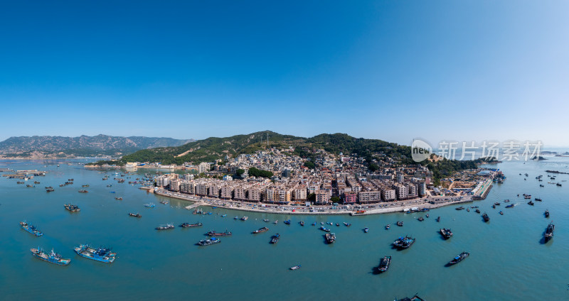 福建福州渔村小镇鸟瞰全景