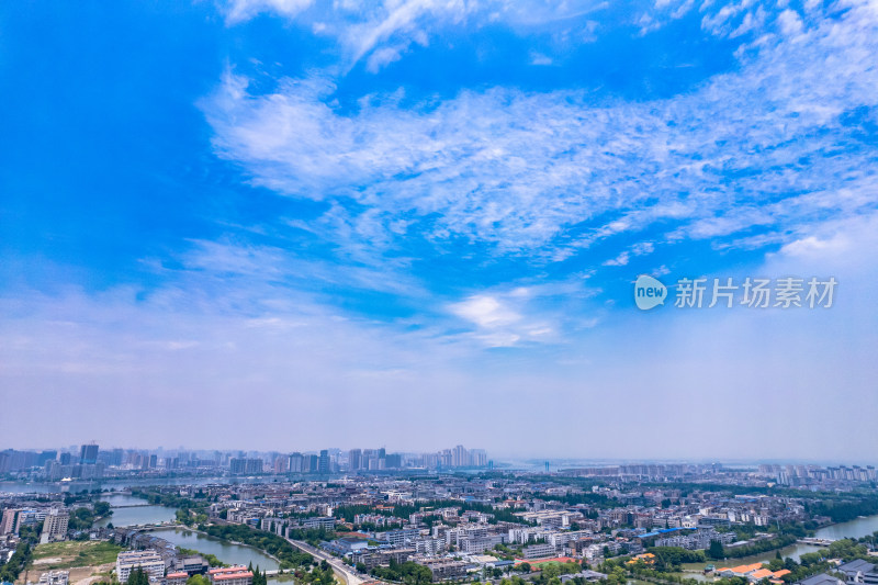 湖北襄阳城市风光航拍摄影图