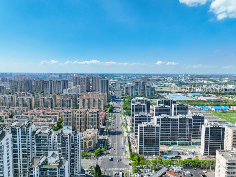 航拍昆山城市乡村建筑风光大景