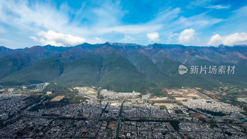 云南大理古城苍山风景航拍