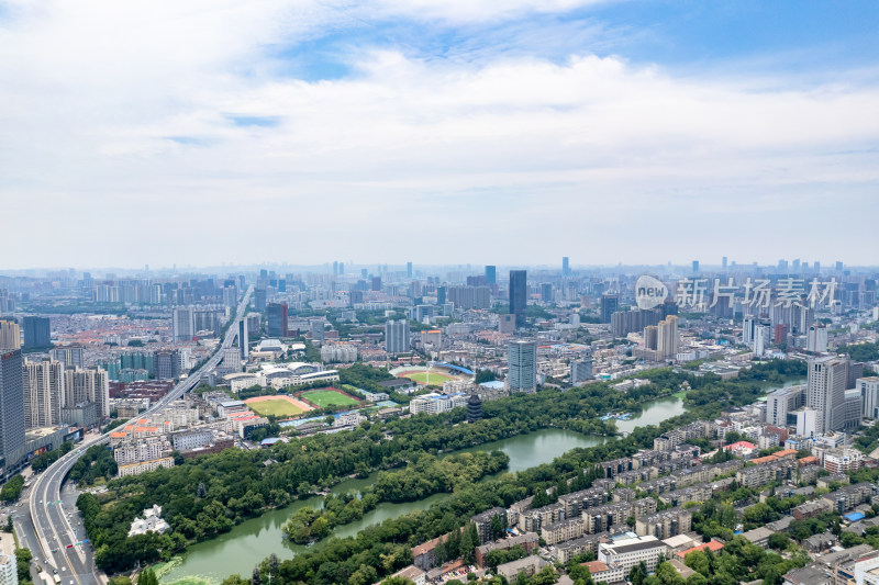 航拍安徽合肥城市大景