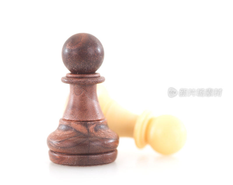 白背景上的国际象棋兵棋子