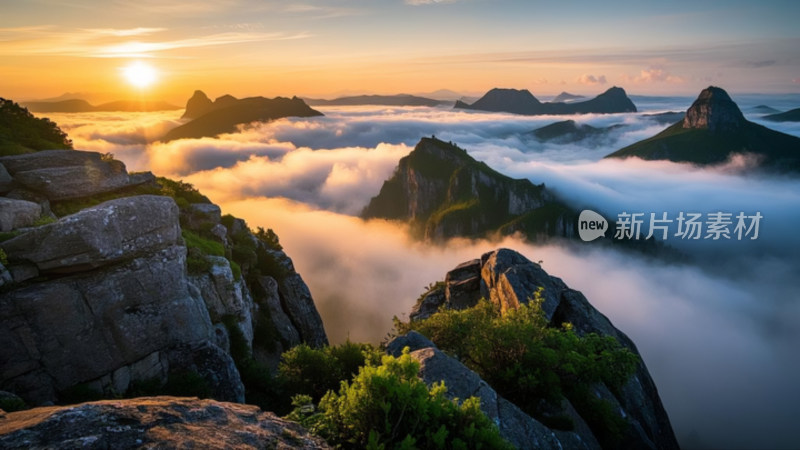 山间湖泊自然绝美风景